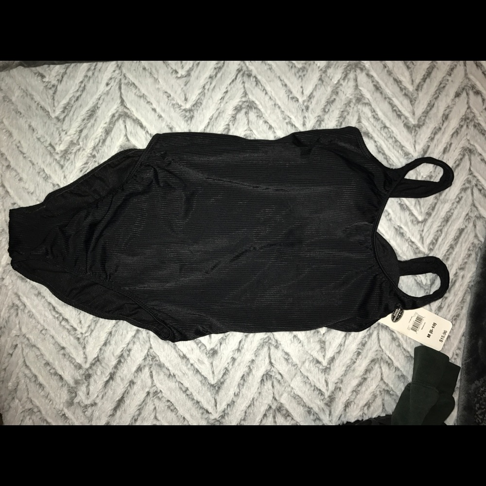 black one piece swim suit